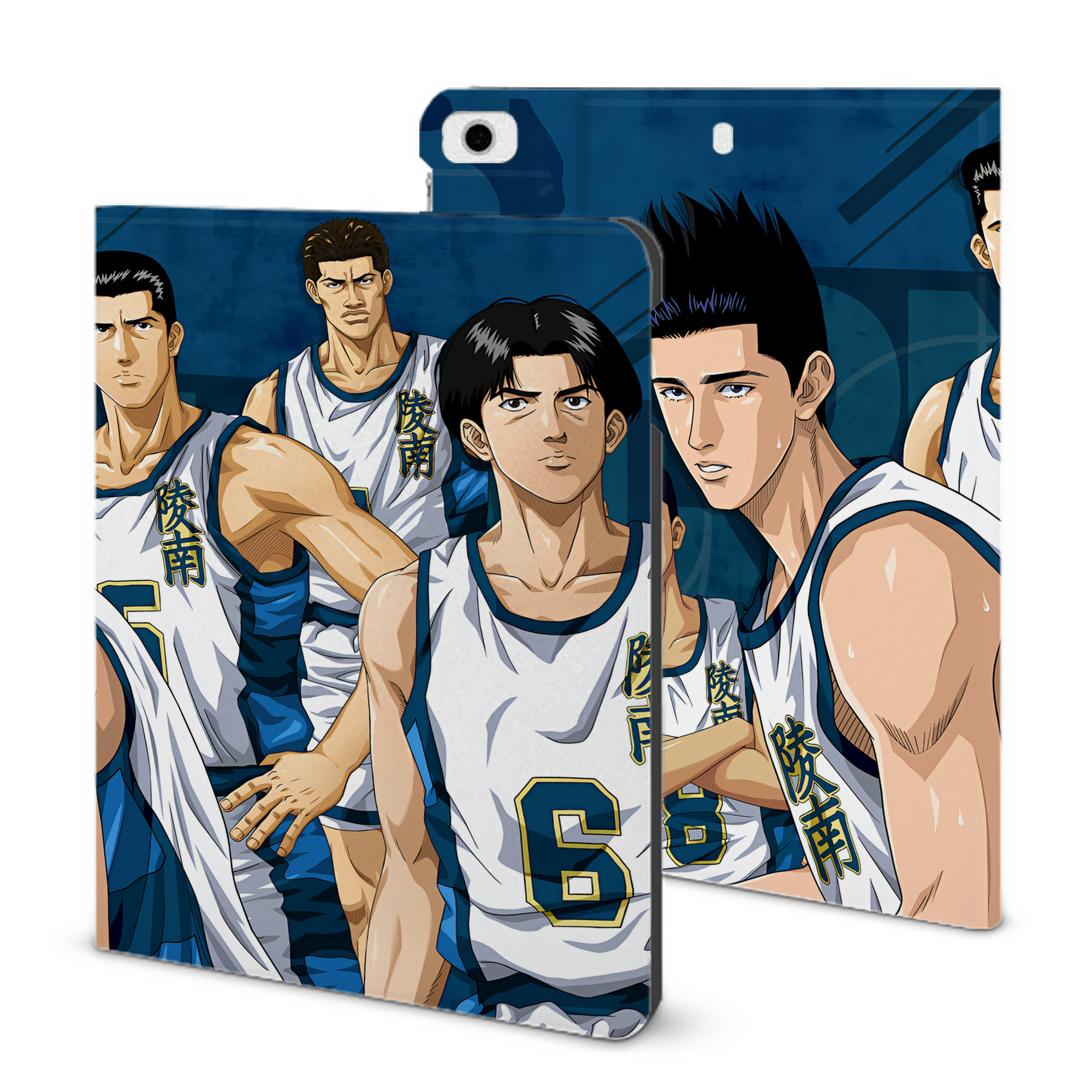 （画像用） SLAM DUNK／スラムダンク IPad ケース ブック型 PUレザー TPU 耐衝撃 軽量 薄型 ペン収納なし 全面保護 IPad 各モデル対応